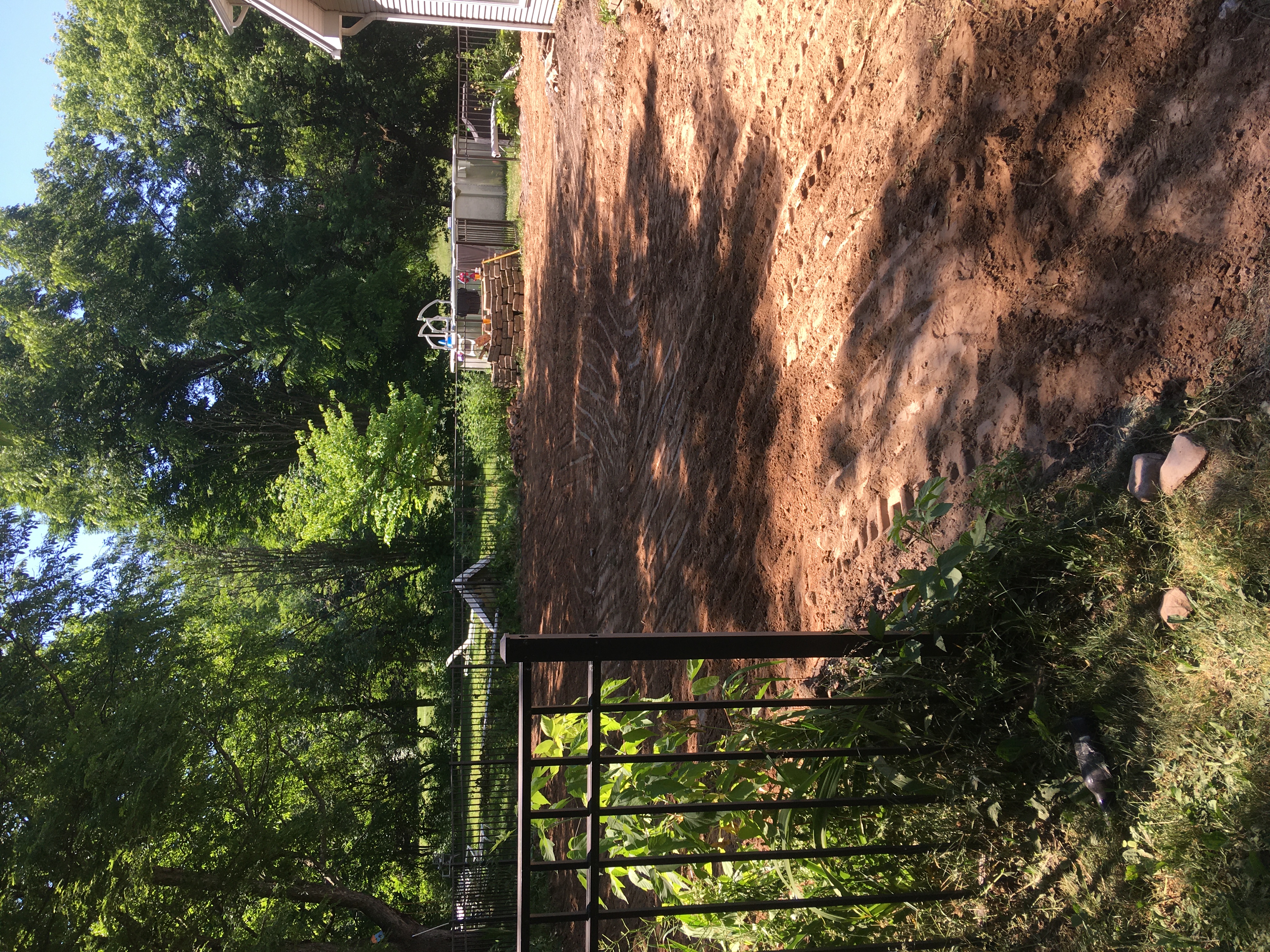 Backyard completely cleared after swimming pool removal and grading